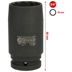 Maschinensteckdose 1/2", 36mm