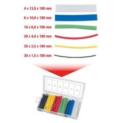 Schrumpfschläuche, 100 Stück, bunt