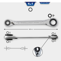 Knarren-Sternschlüssel 4in1